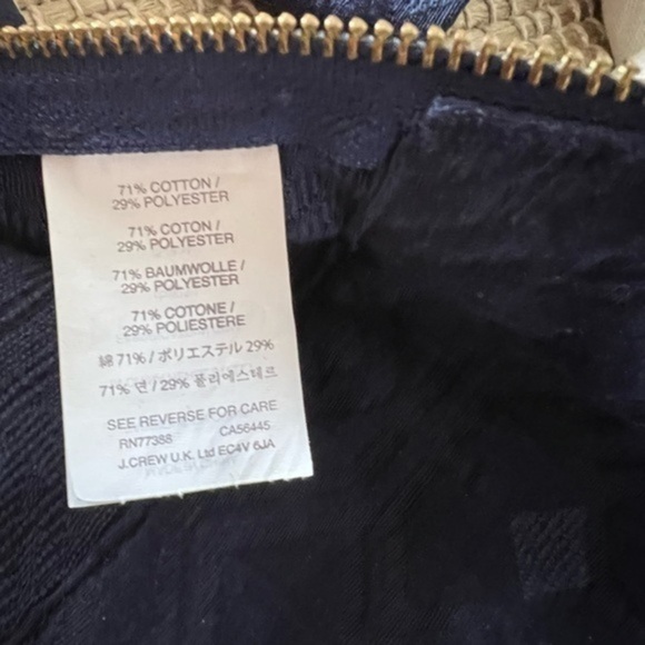 J. Crew Textured Boxy Navy Pull Over Top with Zipper Elements - Picture 12 of 12